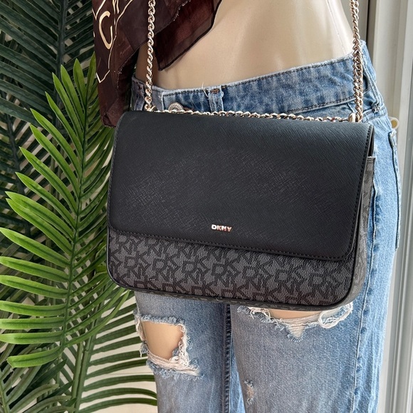 DKNY Black and Gray Crossbody Bag - Picture 1 of 13